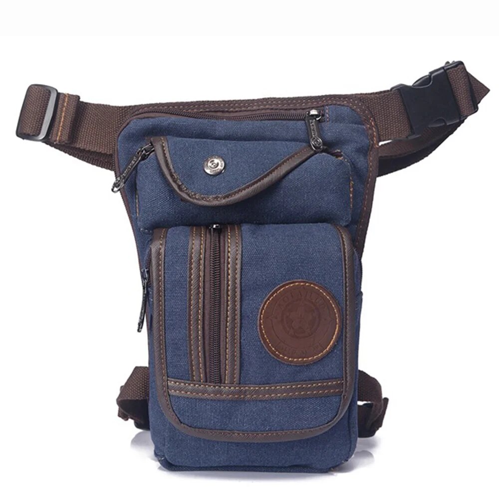 Canvas/Nylon Men Waist Pack Leg Drop Bags Motorcycle Crossbody Messenger Shoulder Belt Bum Male Hip Purse Pouch Thigh Fanny Bags