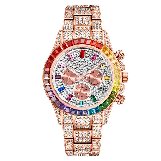 Rainbow Diamond Quartz Watch