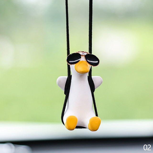 Cool Knit Cap Duck Car Pendant