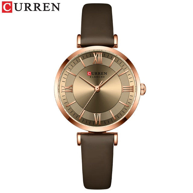 Classic Clock Leather Watch