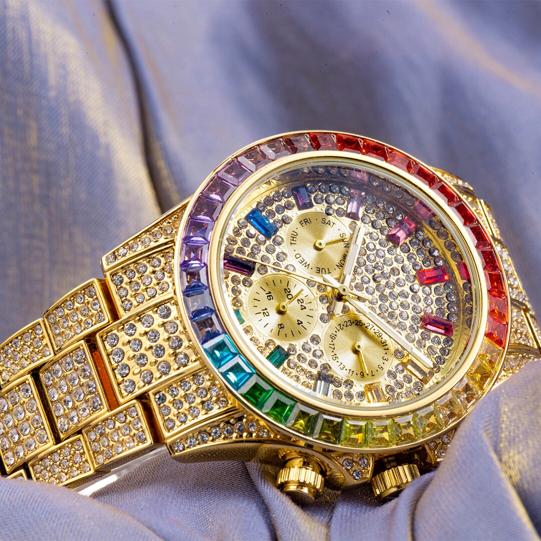 Rainbow Diamond Quartz Watch