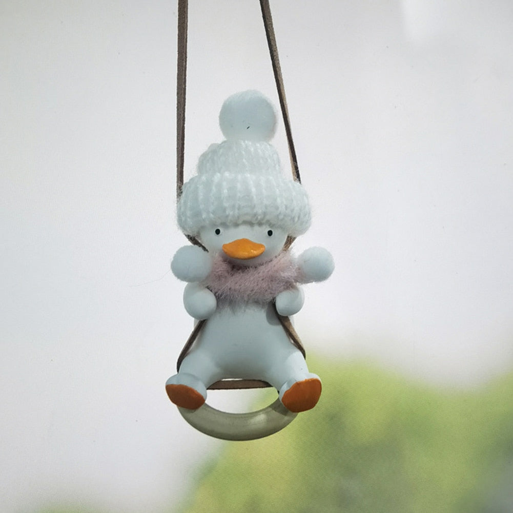 Cool Knit Cap Duck Car Pendant