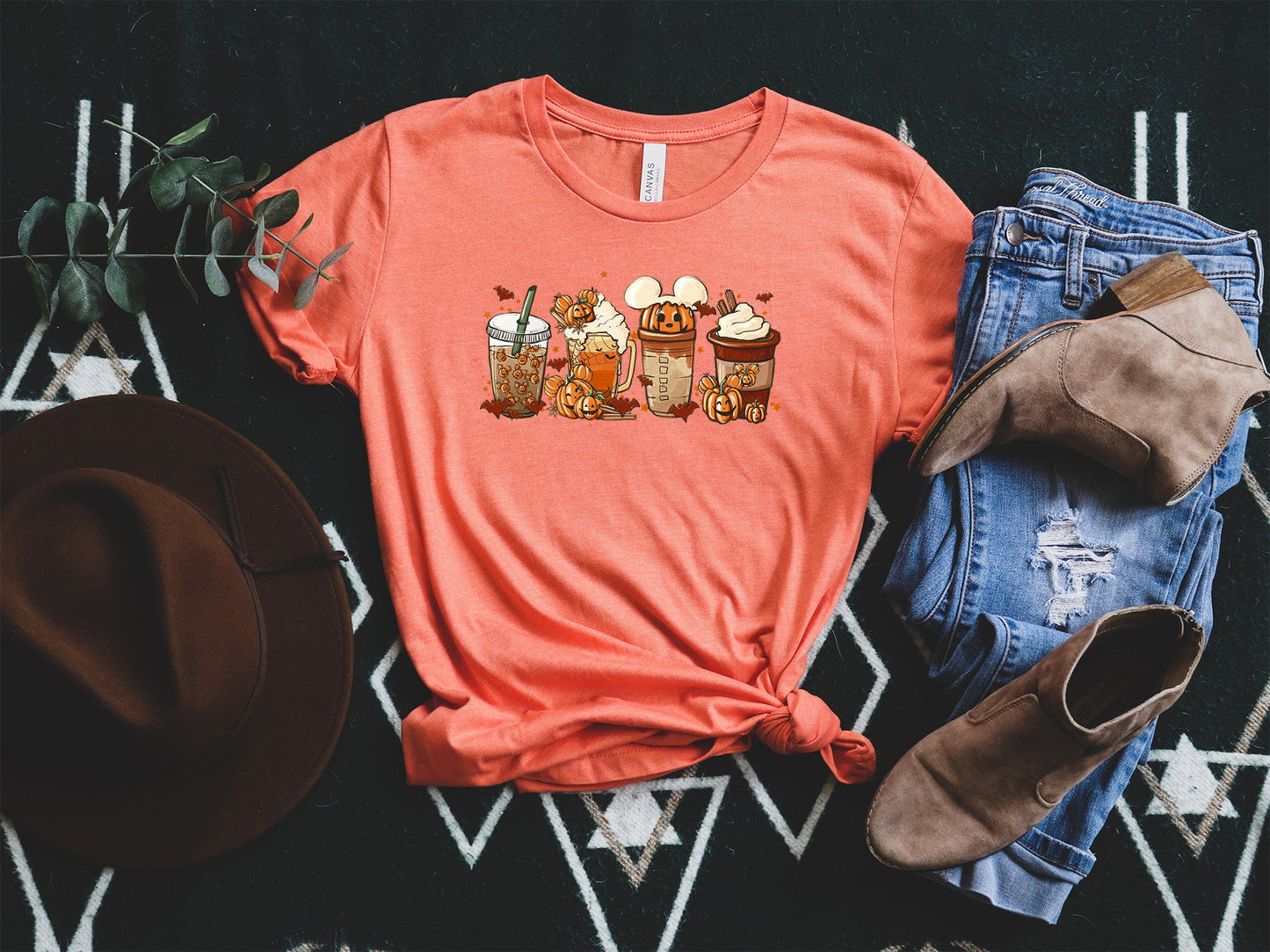 Mickey Pumpkin Shirt, Fall Latte Mouse Shirt