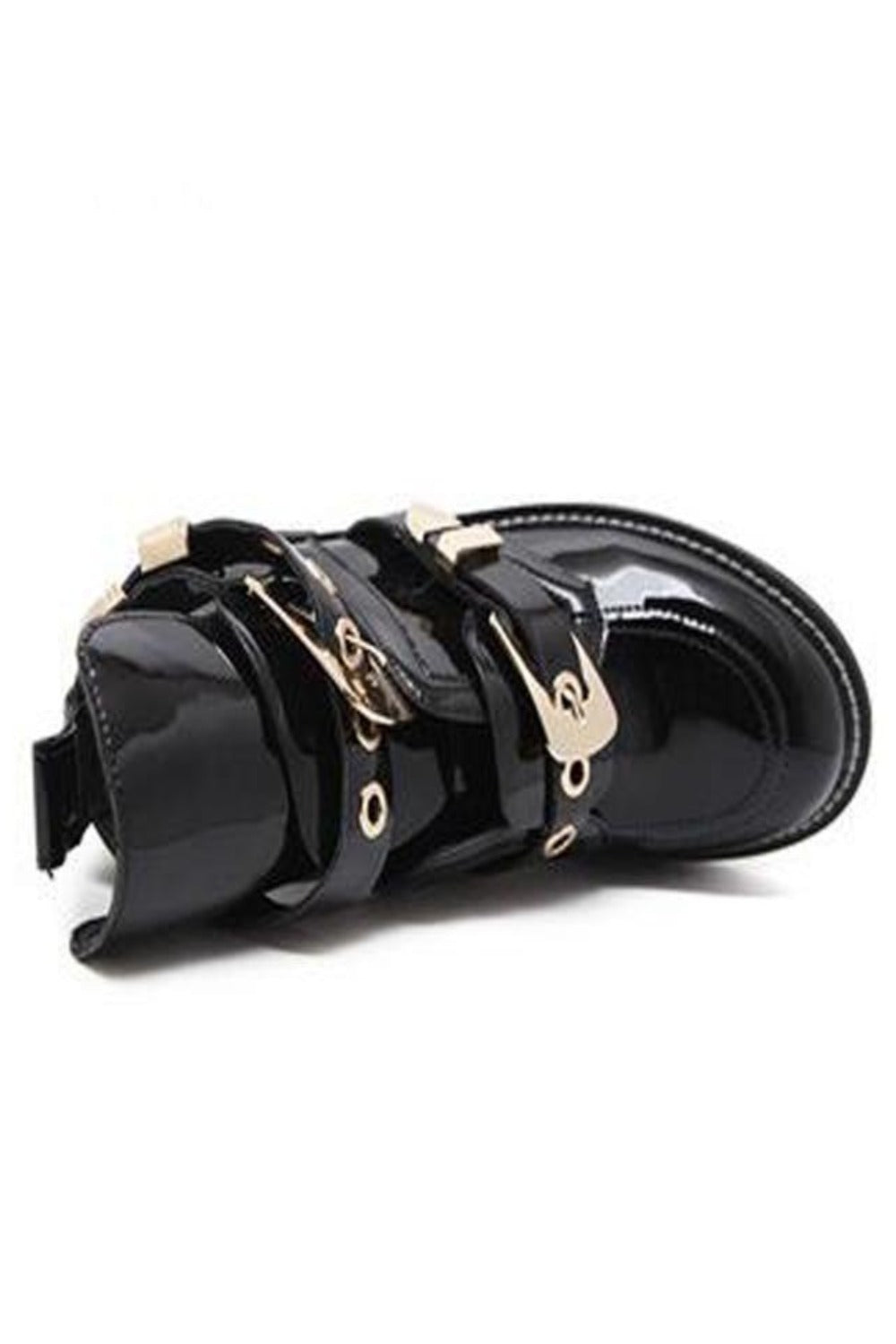 Cut Out Metal Buckle Strap Ankle Boots